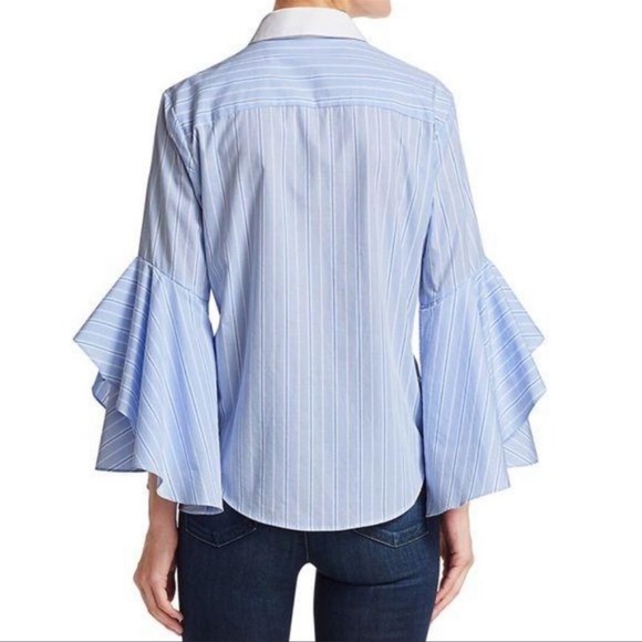 Jonathan Simkhai ruffle-sleeve button down shirt - Picture 2 of 7